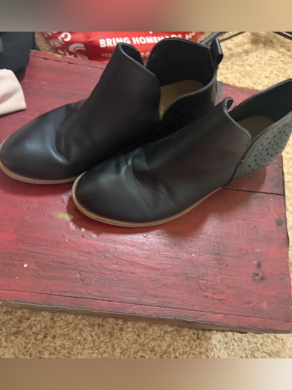 Vepose Black Ankle Heeled Boots - Picture 3 of 5